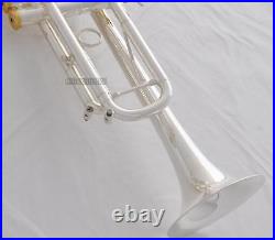 Professional Reverse Leadpipe Trumpet Silver Horn Monel Valve +Case&Accessories