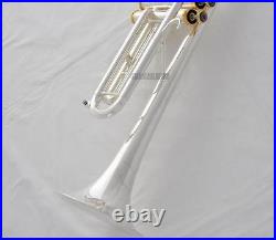 Professional Reverse Leadpipe Trumpet Silver Horn Monel Valve +Case&Accessories