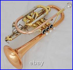 Professional Rose Brass Cornet horn B-flat NEW Double triggers Trumpet With Case