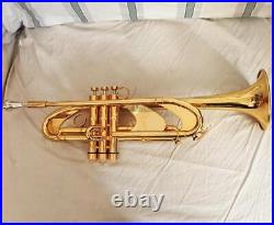 Professional Shiniest Gold Plated Trumpet Heavy Horn Monel Valve with Case