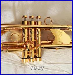 Professional Shiniest Gold Plated Trumpet Heavy Horn Monel Valve with Case