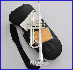 Professional Silver Plated Super Trumpet Horn Reverse Leadpipe Monel New Case