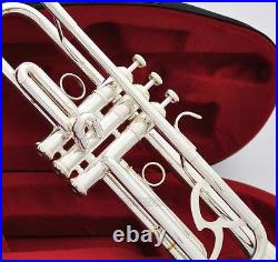 Professional Silver Plated Super Trumpet Horn Reverse Leadpipe Monel New Case