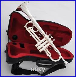 Professional Silver Plated Super Trumpet Horn Reverse Leadpipe Monel New Case