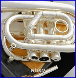 Professional Silver Plating Bb Pocket Trumpet Monel Valves + Case 2 Mouthpiece