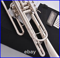 Professional Silver nickel Bb Bass Trumpet 3 Piston Vavles JINBAO Horn With Case