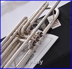 Professional Silver nickel Bb Bass Trumpet 3 Piston Vavles JINBAO Horn With Case