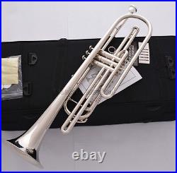 Professional Silver nickel Bb Bass Trumpet 3 Piston Vavles JINBAO Horn With Case