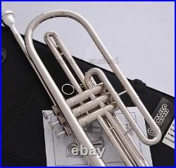 Professional Silver nickel Bb Bass Trumpet 3 Piston Vavles JINBAO Horn With Case