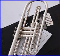 Professional Silver nickel Bb Bass Trumpet 3 Piston Vavles JINBAO Horn With Case