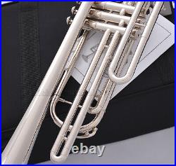 Professional Silver nickel Bb Bass Trumpet 3 Piston Vavles JINBAO Horn With Case