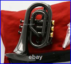 Professional black nickel Bb Pocket Trumpet Monel Valves With Case