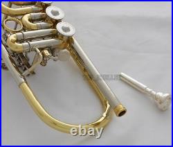 Professional gold Rotary Valve Trumpet horn Bb Cupronickel Leadpipe with case