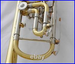 Professional gold Rotary Valve Trumpet horn Bb Cupronickel Leadpipe with case