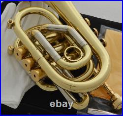 Professional new Bb Pocket Trumpet Gold horn Monel Valves With 2 Mouthpiece Case