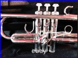 S. E. SHIRES TRQ10RS PRO Bb TRUMPET SILVERPLATED WithBACKPACK CASE & MP