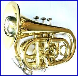 STUNNING HAWK Bb POCKET TRUMPET HIGH LACQUER BRASS WITH MOUTHPIECE & CANVAS CASE