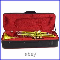 TRUMPET GREEN NEW NICKLE FINISHED Bb KEYS TRUMPET +FREE HARD CASE