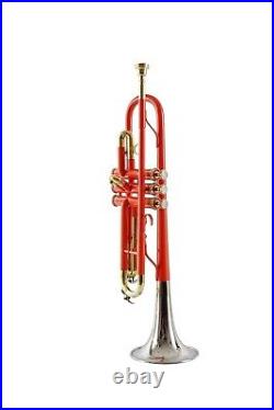 TRUMPET NEW ORANGE BRASS NICKEL FINISHED Bb KEYS TRUMPET +FREE HARD CASE+M/P