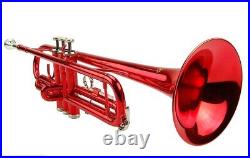 TRUMPET RED LACQUERED FINISHED Bb KEYS TRUMPET +FREE HARD CASE+MOUTHPIECE