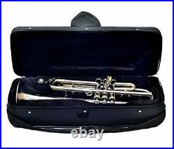 Trumpet Musical instrument CHROME BRASS Finish Bb, Trumpet Hard Case+ Mouthpiece