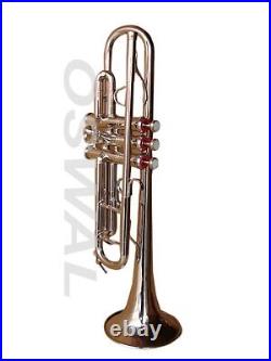 Trumpet NEW NICKEL FINISHED BB KEYS TRUMPET+CASE