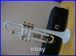 Trumpet NEW White Brass FINISHED BB KEYS TRUMPET FREE HARD CASE