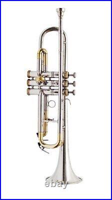 Trumpet Nickel And Brass Professional Instrument Bb Pitch Free Hard Case & M/P