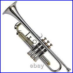 Trumpet Nickel And Brass Professional Instrument Bb Pitch Free Hard Case & M/P