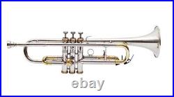 Trumpet Nickel And Brass Professional Instrument Bb Pitch Free Hard Case & M/P