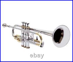 Trumpet Nickel And Brass Professional Instrument Bb Pitch Free Hard Case & M/P