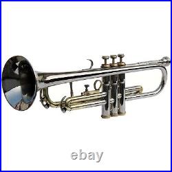 Trumpet Nickel And Brass Professional Instrument Bb Pitch Free Hard Case & M/P