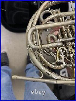 Used Holton H179 Professional Double French Horn, Nickel Silver Includes Case