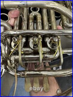 Used Holton H179 Professional Double French Horn, Nickel Silver Includes Case