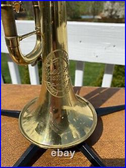 Vintage 1949 The Buescher Aristocrat Model 205 Pro Trumpet With Original Case