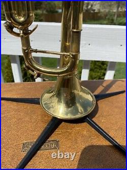 Vintage 1949 The Buescher Aristocrat Model 205 Pro Trumpet With Original Case