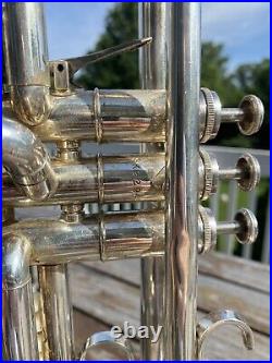 Vintage Getzen Eterna Doc Severinsen Silver Professional Trumpet SK22942 NICE