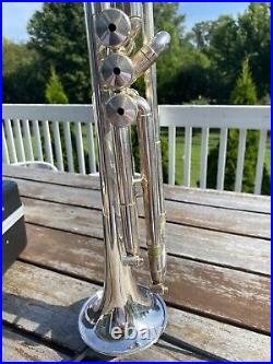 Vintage Getzen Eterna Doc Severinsen Silver Professional Trumpet SK22942 NICE