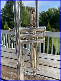 Vintage Getzen Eterna Doc Severinsen Silver Professional Trumpet SK22942 NICE