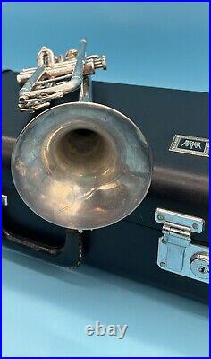 Vintage King Silver FLAIR Trumpet 1055T Professional Player Horn Please Read