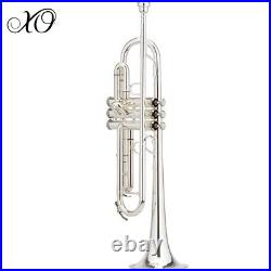 XO 1602S-LTR Professional Key of Bb Silver Plated Yellow Brass Trumpet With Case