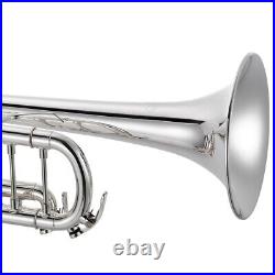 XO 1604RS Professional Key of Bb Silver Plated Large Bore Trumpet With Case